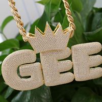 Hiphop Moissanite Pendentif Glacé Lettre Chaîne Glacé Argent 925 Rappeur Personnalisé Moissanite Pendentif