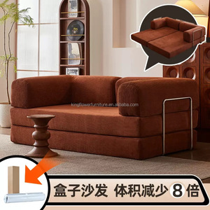 2025 Luxury Single Futon Corner Living Room Compressed Multifunctional Metal Sleeper Chair Folding Foam <strong>Sofa</strong> Bed with Arms - Product Image 2