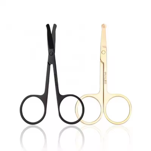 Mini Acero inoxidable curvado redondo aseo pequeño corte de cejas punta redonda maquillaje belleza nariz pelo cejas tijeras - Product Image 1