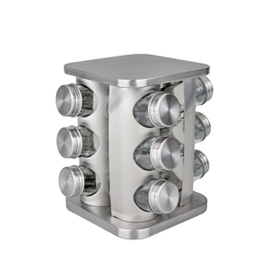 Nhà Máy Bán Buôn Vuông Gia Vị Giá Bộ 12 16 Gia Vị Lọ Gia Vị Lưu Trữ Tổ Chức Thép Không Gỉ Quay Vòng <span class=keywords><strong>Spice</strong></span> Tower - Product Image 1