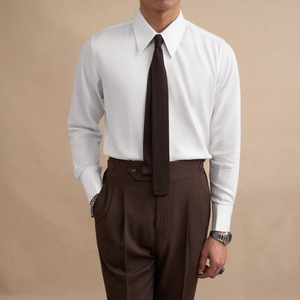 <span class=keywords><strong>Camisa</strong></span> francesa retro resistente a las arrugas para hombre, <span class=keywords><strong>camisa</strong></span> de color sólido de alta calidad, Top informal, <span class=keywords><strong>traje</strong></span> <span class=keywords><strong>italiano</strong></span>, forro de <span class=keywords><strong>camisa</strong></span> de negocios - Product Image 1