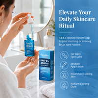 Sérum facial anti-âge et éclaircissant à marque privée avec peptides de cuivre bleu GHK-Cu stimulant le collagène et acide hyaluronique