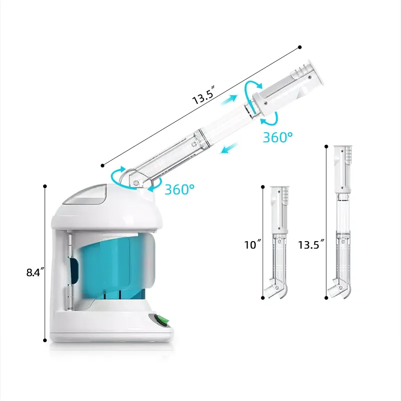 Kskin Máy Xông Hơi Mặt Chuyên Nghiệp Tùy Chỉnh Máy Xông Hơi Mặt Ion Nano Kèm Vòi Thu Gọn Máy Phun Sương Nano Nóng