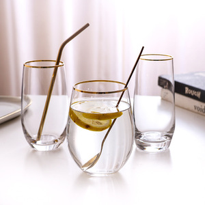 Verre clair or jante personnalisé à l'ancienne mode cristal sans tige boire verre à vin tir vin whisky <span class=keywords><strong>verres</strong></span> tasse - Product Image 4