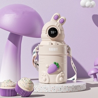 C485 Led Affichage Température Intelligent Bouteille D'eau En Acier Inoxydable 316 Bouteille À Boire Mignon Rabblt Vide Enfants Gobelet Thermos Tasse