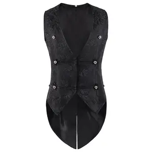 Mới Thời Trung Cổ Gothic tailcoat vest của nam giới không tay steampunk Phục Hưng vest quần áo Trang Phục Cosplay hiệu suất mặc My-053