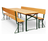 Modernes Massivholz Outdoor Klappbares Biertisch-Set mit Rückenlehne für Park- und Villennutzung