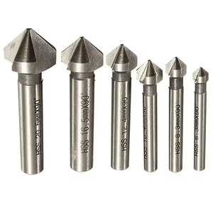 6.3-20.5MM HSS <strong>Countersink</strong> Bore 6pcs Round Shank Chamfer <strong>Drill</strong> Bit 3 Flute 90 Degree Chamfer <strong>Countersink</strong> <strong>Drill</strong> Bit Set - Product Image 1