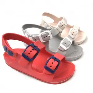 Sandales d'été à double boucle pour bébés, antidérapantes, chaussures décontractées, pour l'extérieur, la plage, pour enfants, garçons et filles, nouvelle collection 2021