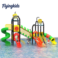Équipements de jeux aquatiques pour enfants en plein air, jeux de parc aquatique résidentiels, maison aquatique en métal, acier et plastique, toboggan