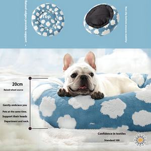 Herbst Winter Tiefschlaf Haustier bett Mittelgroßes modisches Katzen-und Hunde bett mit Plüschfilz-Leder materialien Großhandel - Product Image 2