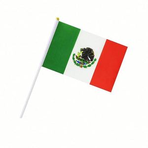 Wholesale National Day Decoration Polyester Handheld Mexico Waving Small <b>Flag</b> Mexican Stick Mini Hand Held <b>Flags</b> - Product Image 6