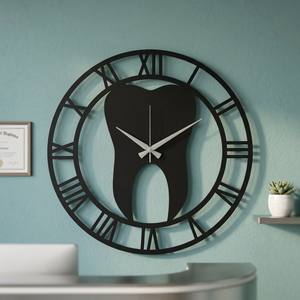 Modern Roman Numeral Metal <b>Wall</b> <b>Clock</b> with Elegant Open Frame Design | <b>Decorative</b> Large Round <b>Clock</b> for Home Office Living Room - Product Image 3