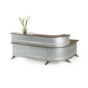 Customize Black <b>Counter</b> Enclosed Desk Office and <b>Reception</b> Furniture - Product Image 5
