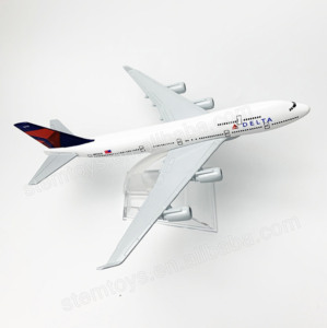 Delta linee aeree 16CM B747 metallo modellino aereo aereo aereo regalo giocattolo - Product Image 4