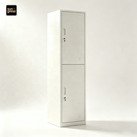Casier compact minimaliste à 2 portes en acier laminé à froid, pour école, atelier, hôtel, verrouillable, durable, écologique, armoire de rangement, vente chaude