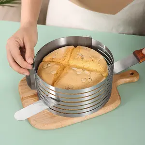 Besafe thép không gỉ có thể điều chỉnh 7-lớp Bánh Vòng Cắt Bánh Mì Bánh Slicer 6-8 inch 9-12 inch Vòng mousse cắt khuôn