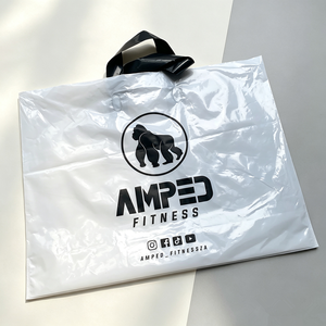 Wholesale Printed Brand Logo White Glossy <b>Plastic</b> <b>Tote</b> Bag Durable Handbag For Sportswear Shop - Product Image 1