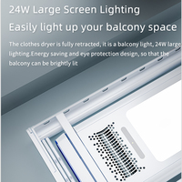 Séchoir à linge électrique intelligent 2025 pour plafond, étagères de lavage automatisées, séchoir chauffant pour vêtements, capacité 45 kg