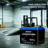 Batterie lithium-ion pour chariot élévateur 12V 100AH, cellule LFP de qualité supérieure, performances supérieures, charge équilibrée pour chariot élévateur à quatre roues, CE UN38.3