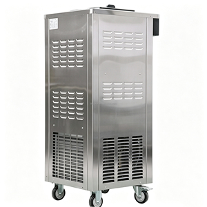 Machine commerciale verticale à glace molle et gelato italien en acier inoxydable, grande capacité, avec trois poignées - Product Image 4