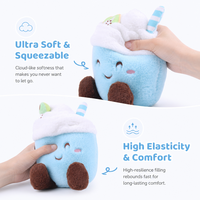 Jouets en peluche 100% polyester, poupée en forme de coupe de crème glacée brodée, jouet anti-stress pour fête d'anniversaire, tous âges