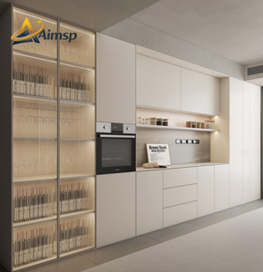 Large Capacity Storage <strong>Buffet</strong> <strong>Table</strong> with Shelves and Metal Handles for Dining Room or Restaurant Use - Product Image 2