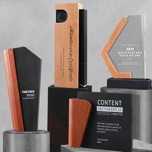 Offre Spéciale trophées de cristal en bois personnalisés pour faire des Souvenirs de récompense Honor Plaques en bois vierges de luxe - Product Image 2