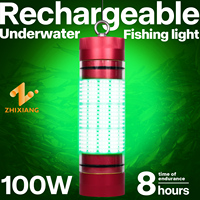 Nouvelles lampes de pêche LED sous-marines vertes attrayantes pour calamars, rechargeables à 360 degrés, 100W 200W 300W