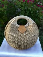Sac de plage d'été en paille pour femme, sac à main minimaliste en forme de coquillage, sac à main tendance pour femme, sac en paille pour femme