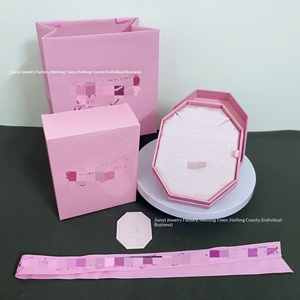 Scatola Ottagonale Rosa Co-Branded in Ferro e Cartone per Collane e <span class=keywords><strong>Orecchini</strong></span> - Product Image 2
