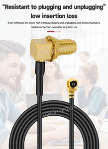 Ángulo recto hembra SMA a IPX U.FL <span class=keywords><strong>Cable</strong></span> coaxial <span class=keywords><strong>fino</strong></span> de baja pérdida de 1,13mm para WiFi DAB Ham Radio UFL SMA <span class=keywords><strong>Cable</strong></span> 15cm - Product Image 6