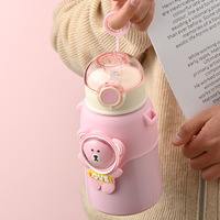 Nouveau mignon enfants en acier inoxydable 316 isolé sous vide Thermos tasse Portable ours tasse pour étudiants Internet de grande valeur