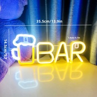 Lampe LED néon en plastique INS pour verre à vin, décoration murale pour fêtes, anniversaires, salle de jeux, ambiance maison