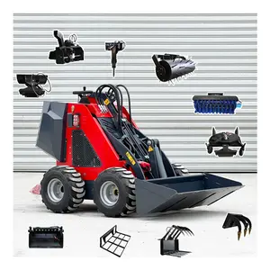 Free Shipping Cheap CE/EPA EPA Automatic Leveling 4 Whell Mini Skid Steer Loader Manufacturer Mini Tracked Skid Steer Loader