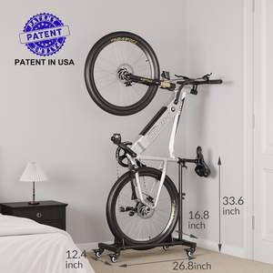 Support de sol <span class=keywords><strong>vertical</strong></span> à hauteur réglable pour vélo intérieur autoportant pour roues de 29 pouces pour <span class=keywords><strong>garage</strong></span> - Product Image 4