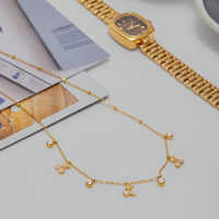 Collares Delicados de Acero Inoxidable en Oro de 18K para Mujer con Dijes de Cereza y Pedrería de Joyería Clásica J&D