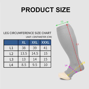 कस्टम लोगो संपीड़न मोजे को अतिरिक्त बड़े आकार 2xl/3xl/4xl ग्रेडिएंट दबाव गंध/ओम स्पोर्ट्स रनिंग साइकिलिंग - Product Image 2