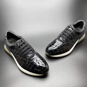 Baskets en <span class=keywords><strong>cuir</strong></span> d'alligator véritable pour Homme, Chaussures de marche de haute qualité, nouvelles Chaussures de sport Design pour Homme - Product Image 2