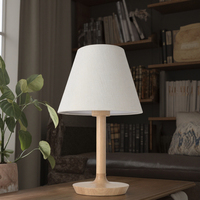 Lampe de Table Vintage en Bois de Pin Blanc E27 Base en Bois Lampe de Lecture Électrique de Chevet Tissu Style Européen Alimentation AC pour Salle de Lecture
