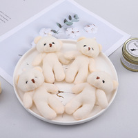 Porte-clés pendentif ours blanc jumeaux mignons en peluche, breloque de sac en peluche douce, vente en gros