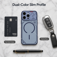 Funda de Teléfono de TPU y PC de Doble Color con 6 Colores para iPhone 17 Pro Max 16 15 14, Diseño de Anillo Pintado con Tornillo, Antigolpes, Suave y Delgada