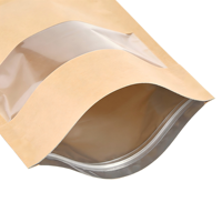 Pochette refermable en papier kraft recyclable avec fenêtre transparente, impression personnalisée, emballage alimentaire écologique pour noix et en-cas
