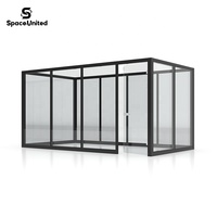 SpaceUnited Modern Style Furniture Transparent Glass and Aluminum Office Partitions