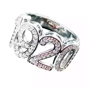 Personnalisé Cubique 925 Argent Sterling Plaqué Zircon Sororité Grecque Zeta Phi <span class=keywords><strong>Beta</strong></span> Cristal 1920 Bague Amoureux Cadeaux Bijoux - Product Image 1