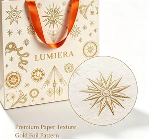 Premium Embossed Gold Foil Star Paper Gift <b>bags</b> Elegant Boutique Packing <b>Bags</b> For Apparel Cosmetic Jewelry Retail Store - Product Image 5