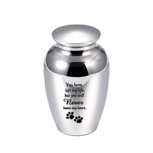 Urna di cremazione in lega di alluminio 70x45mm barattolo cane zampa urna vaso bara inciso-hai lasciato la mia vita, ma non lascerai mai il mio HT - Product Image 3