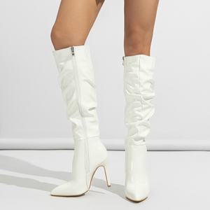 รองเท้าส้นสูงทรงสติลเลตโต้สำหรับผู้หญิง รองเท้าบูททรงสูงเหนือเข่า ปลายแหลม แฟชั่นฤดูหนาว สไตล์คลาสสิกสำหรับผู้หญิง - Product Image 4