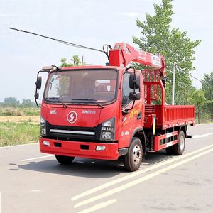 Grue montée sur camion Shacman 6,3 tonnes à bras droit pour le levage d'engins, le transport de marchandises et la manutention de matériaux sur routes montagneuses - Product Image 2