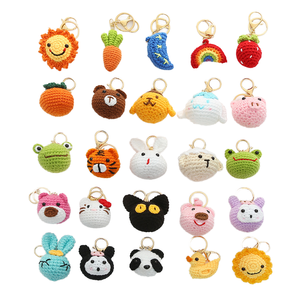 Porte-clés lumineux créatif en <span class=keywords><strong>laine</strong></span> crochetée, motif animal <span class=keywords><strong>de</strong></span> dessin animé, écologique, pendentif amusant pour anniversaire - Product Image 1